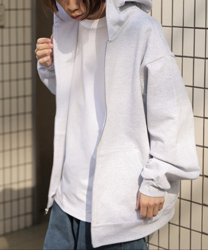 Los Angeles Apparel / 14OZ. HEAVY FLEECE ZIP UP HOODED SWEATSHIRT [ASH GRAY]