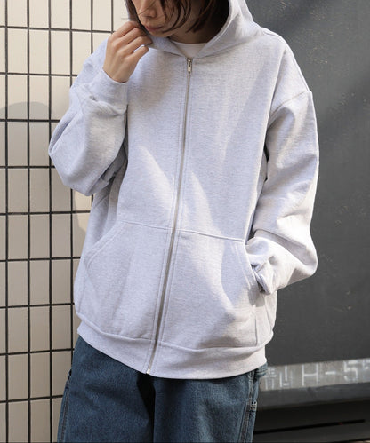 Los Angeles Apparel / 14OZ. HEAVY FLEECE ZIP UP HOODED SWEATSHIRT [ASH GRAY]