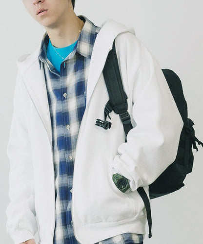 Los Angeles Apparel / 14OZ. HEAVY FLEECE ZIP UP HOODED SWEATSHIRT [WHITE]