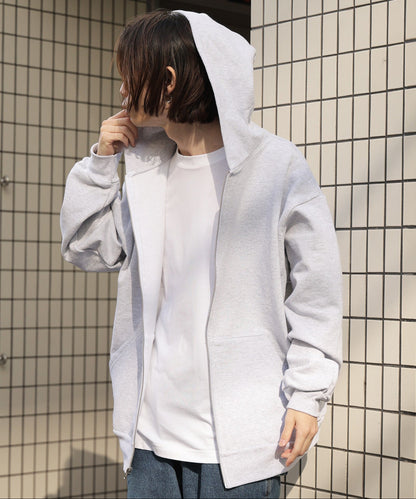 Los Angeles Apparel / 14OZ. HEAVY FLEECE ZIP UP HOODED SWEATSHIRT [ASH GRAY]