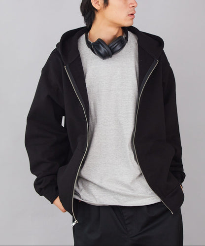 Los Angeles Apparel / 14OZ. HEAVY FLEECE ZIP UP HOODED SWEATSHIRT [BLACK]