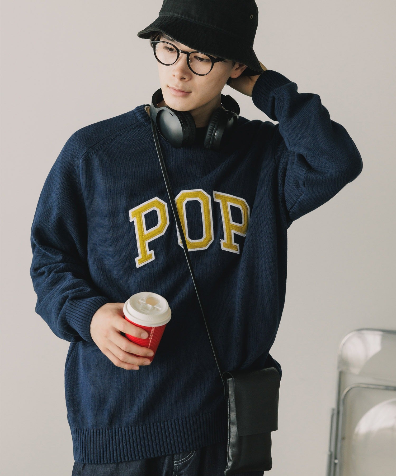 POP TRADING COMPANY/ポップトレーディングカンパニー arch knitted crewneck