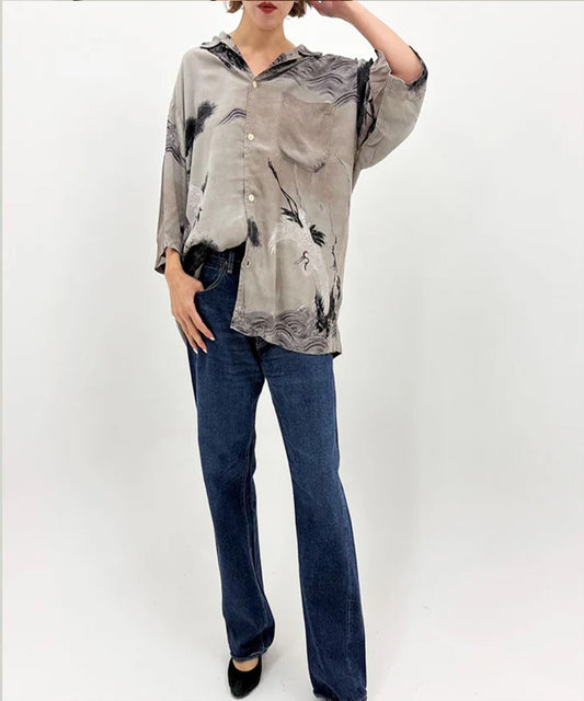 【4月旬下旬お届け】REMI RELIEF / 鶴柄アロハシャツ