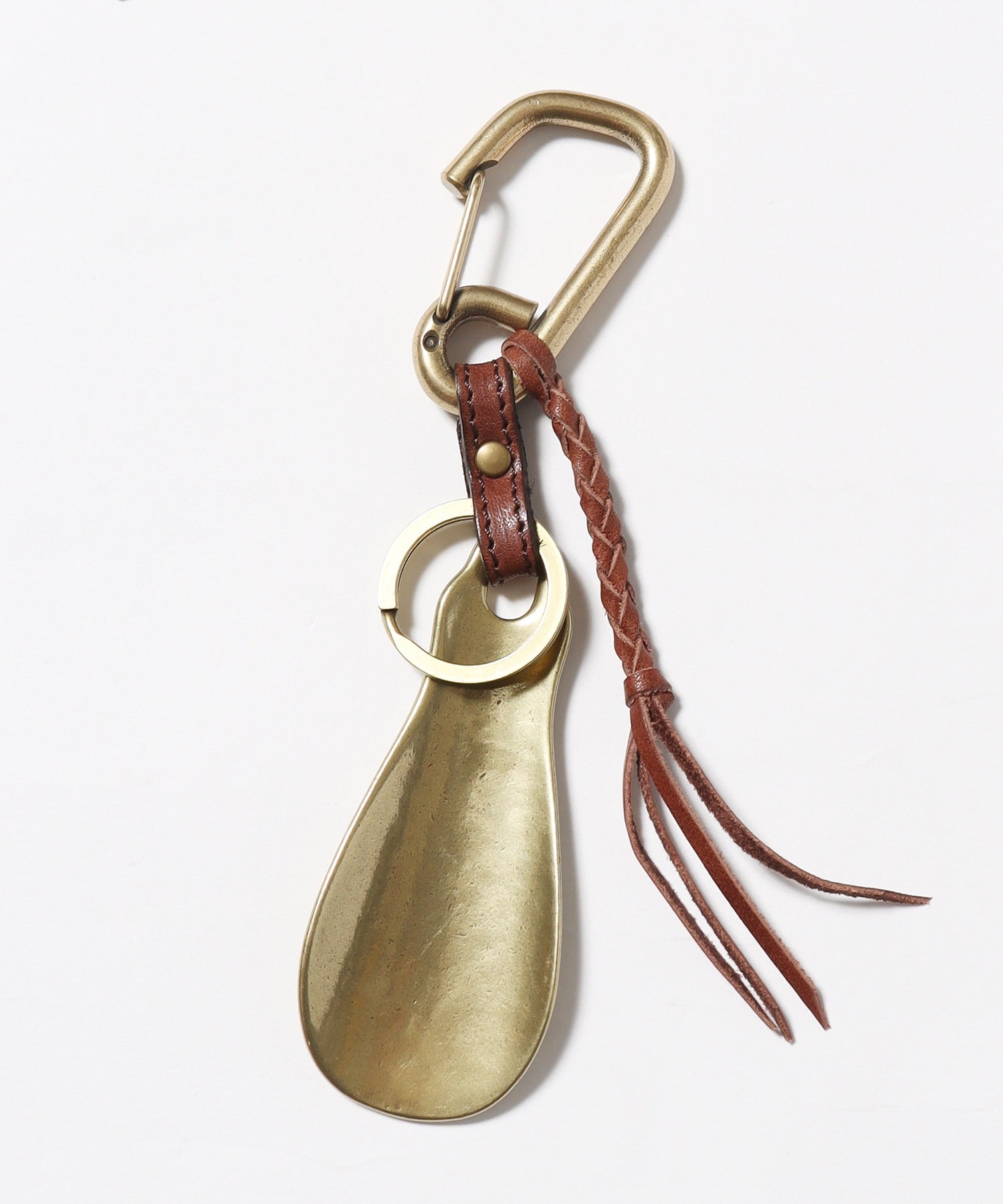MR.OLIVE / OLISHED STEER LEATHER / BRASS SHOE HORN KEY RING