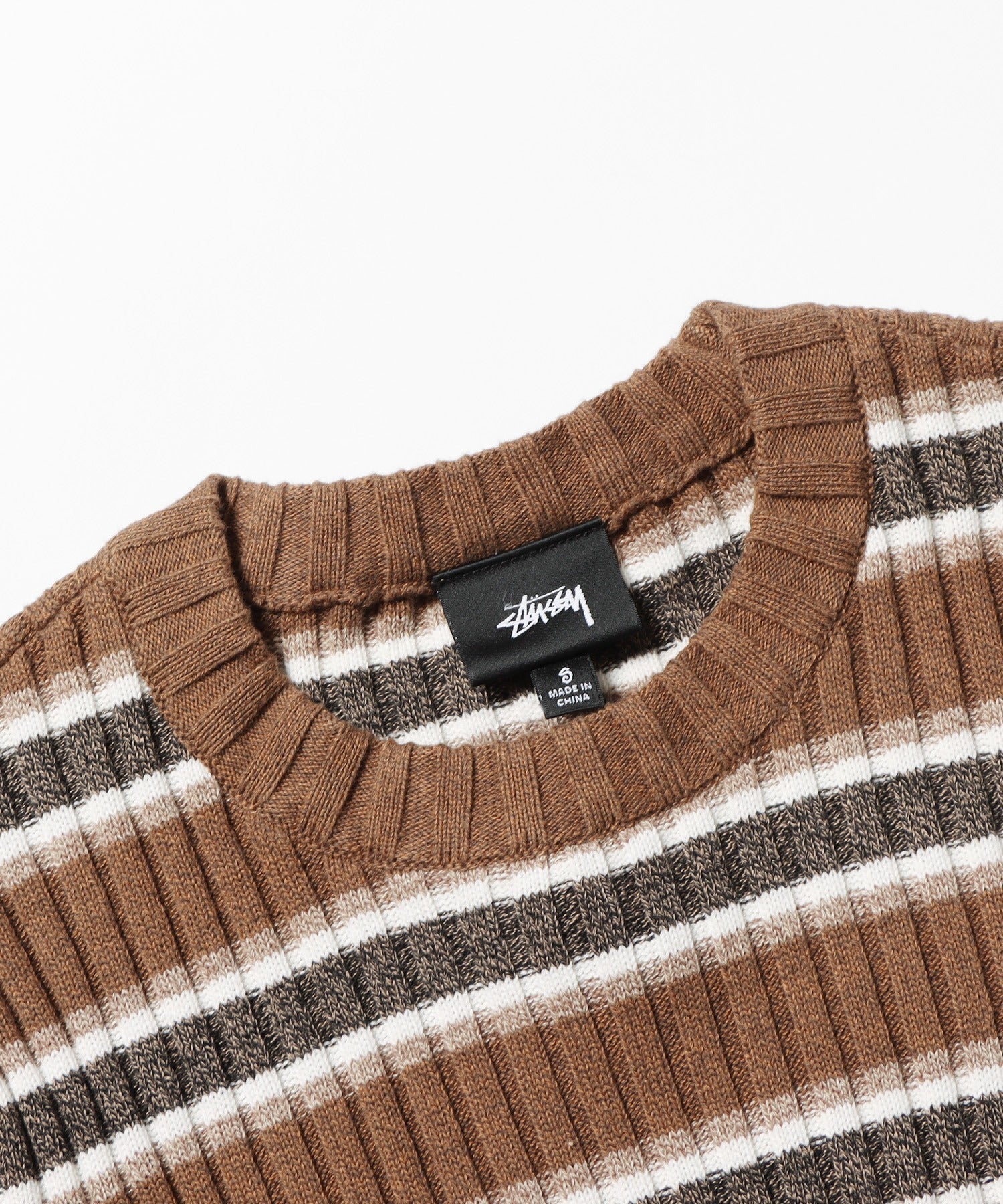 RIB STRIPE SS SWEATER