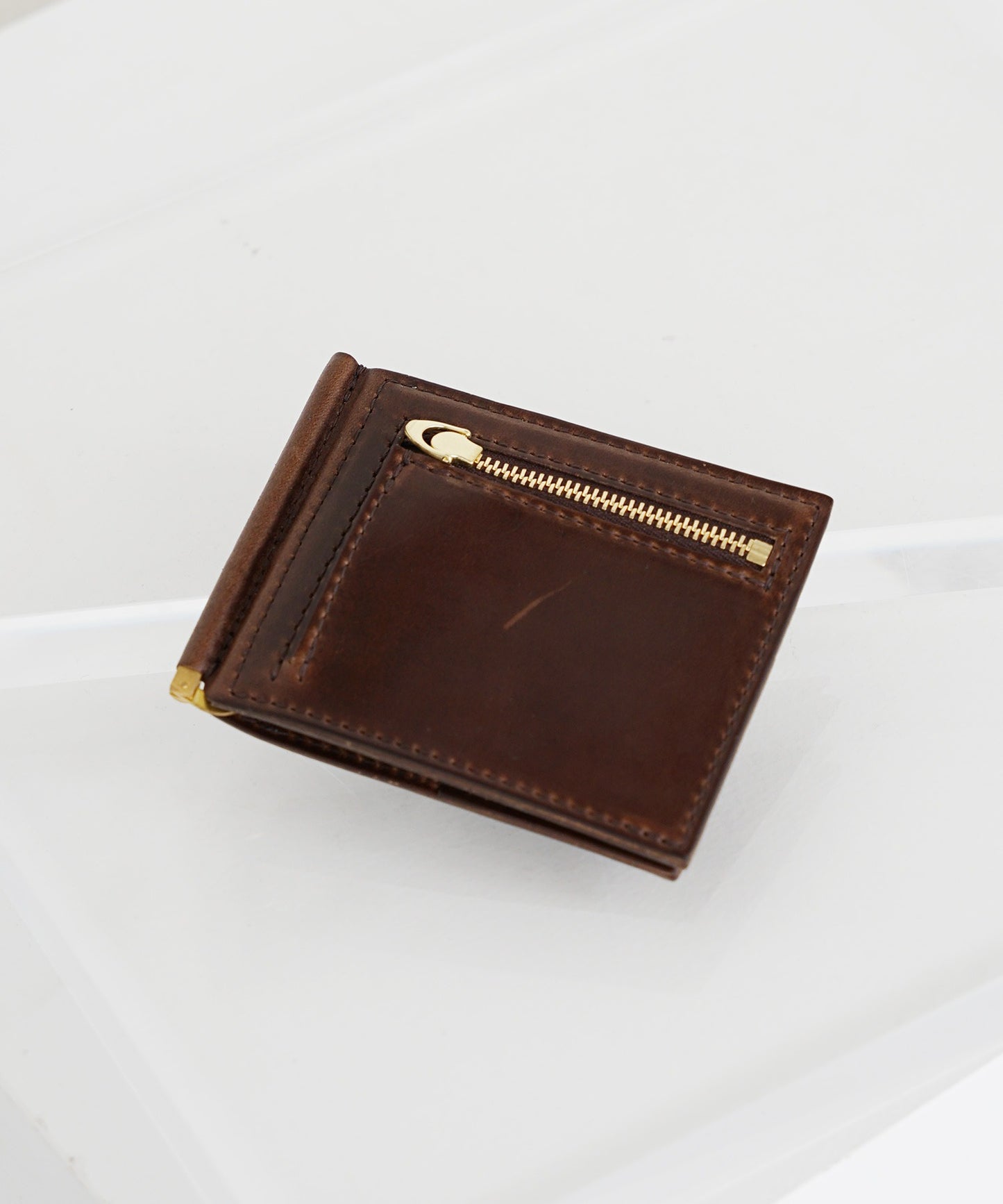 MR.OLIVE / HORWEEN CHROMEXCEL LEATHER MONEY CLIP WALLET
