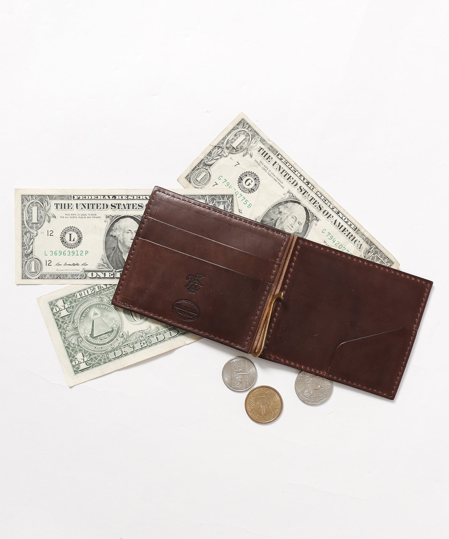 MR.OLIVE / HORWEEN CHROMEXCEL LEATHER MONEY CLIP WALLET