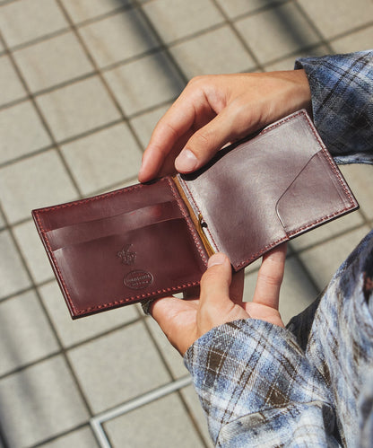 MR.OLIVE / HORWEEN CHROMEXCEL LEATHER MONEY CLIP WALLET