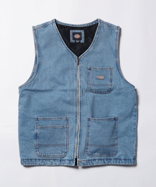 DENIM ZIP FRONT VEST