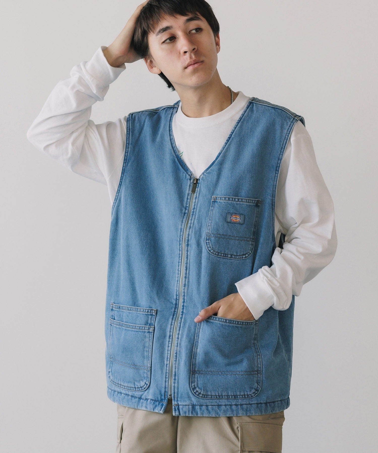 Dickies / DENIM ZIP FRONT VEST