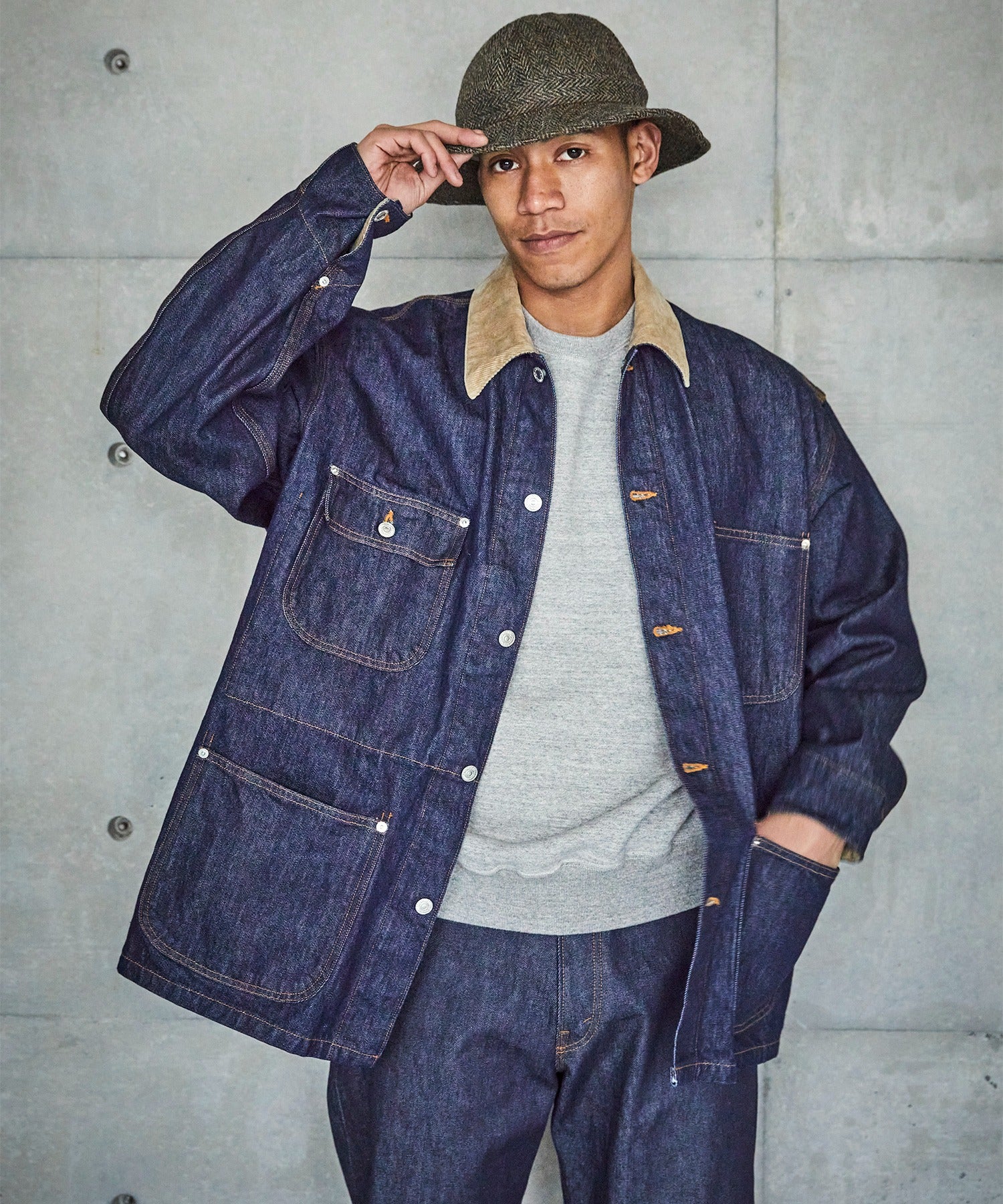 LOOSE FIT COVERALL DENIM ONEWASH