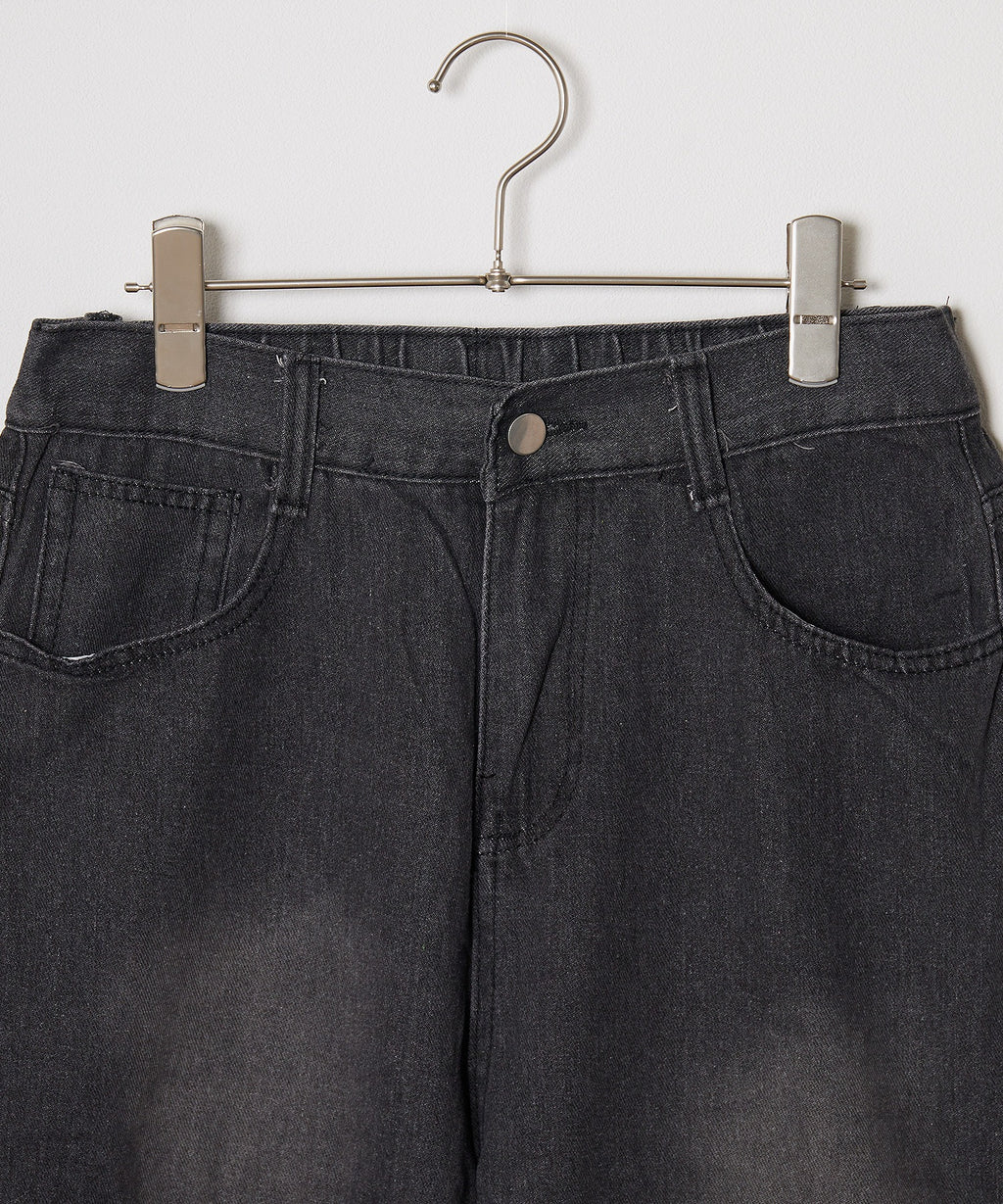 Theater cod / asymmetric crash denim pant アシメティッククラッシュデニムパンツ