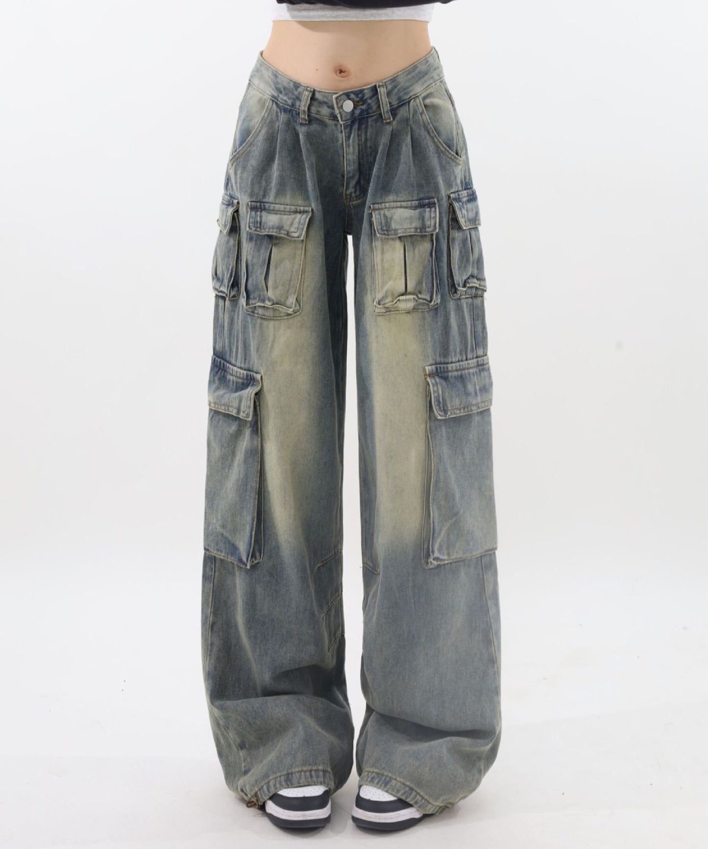 Chick / Vintage Washed Denim Cargo ウォッシュ加工カー