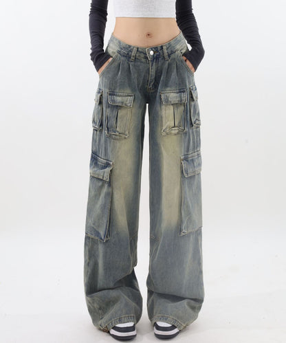 Chick / Vintage Washed Denim Cargo ウォッシュ加工カー