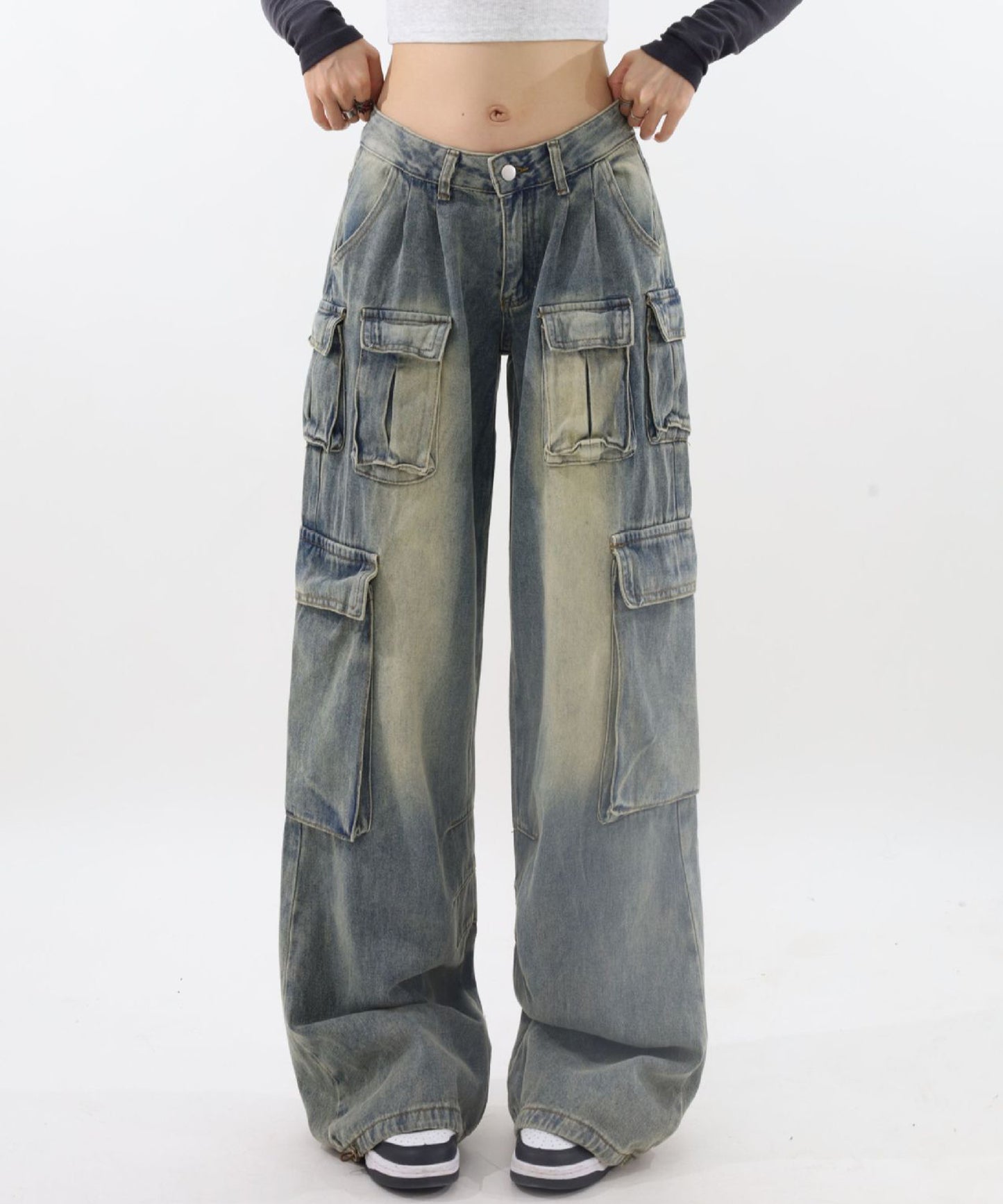 Chick / Vintage Washed Denim Cargo ウォッシュ加工カー