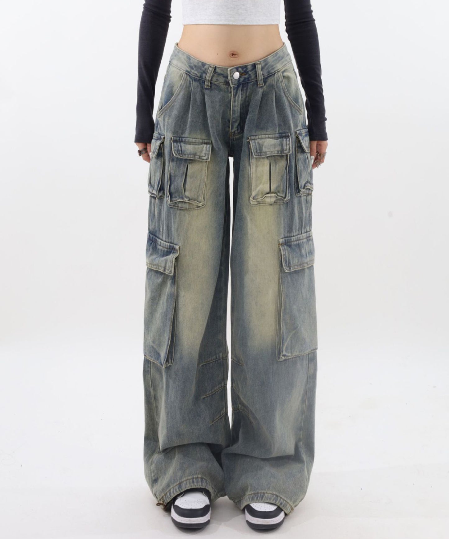 Chick / Vintage Washed Denim Cargo ウォッシュ加工カー