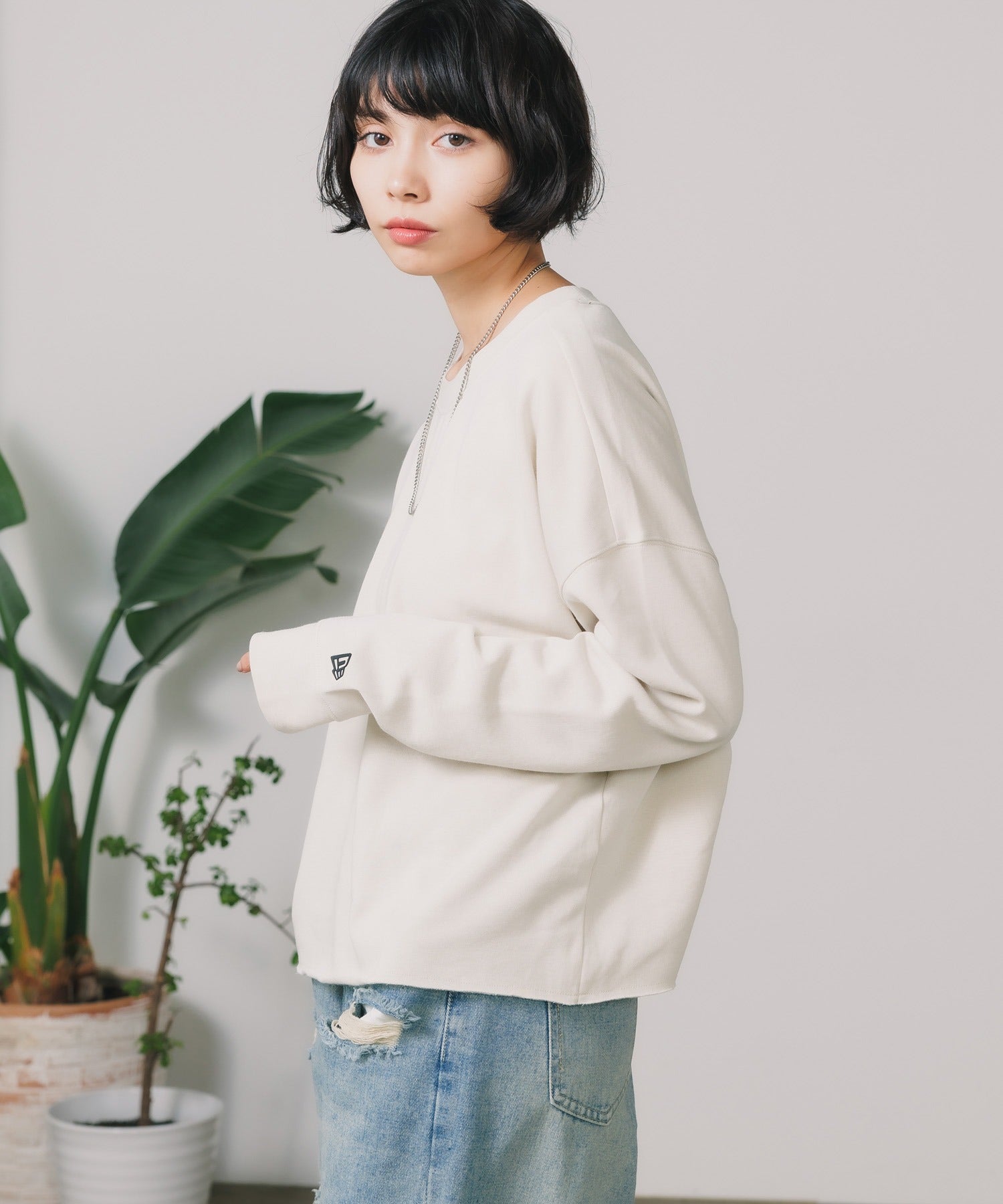 Ladies Tri-Blend Fleece Crop Crew