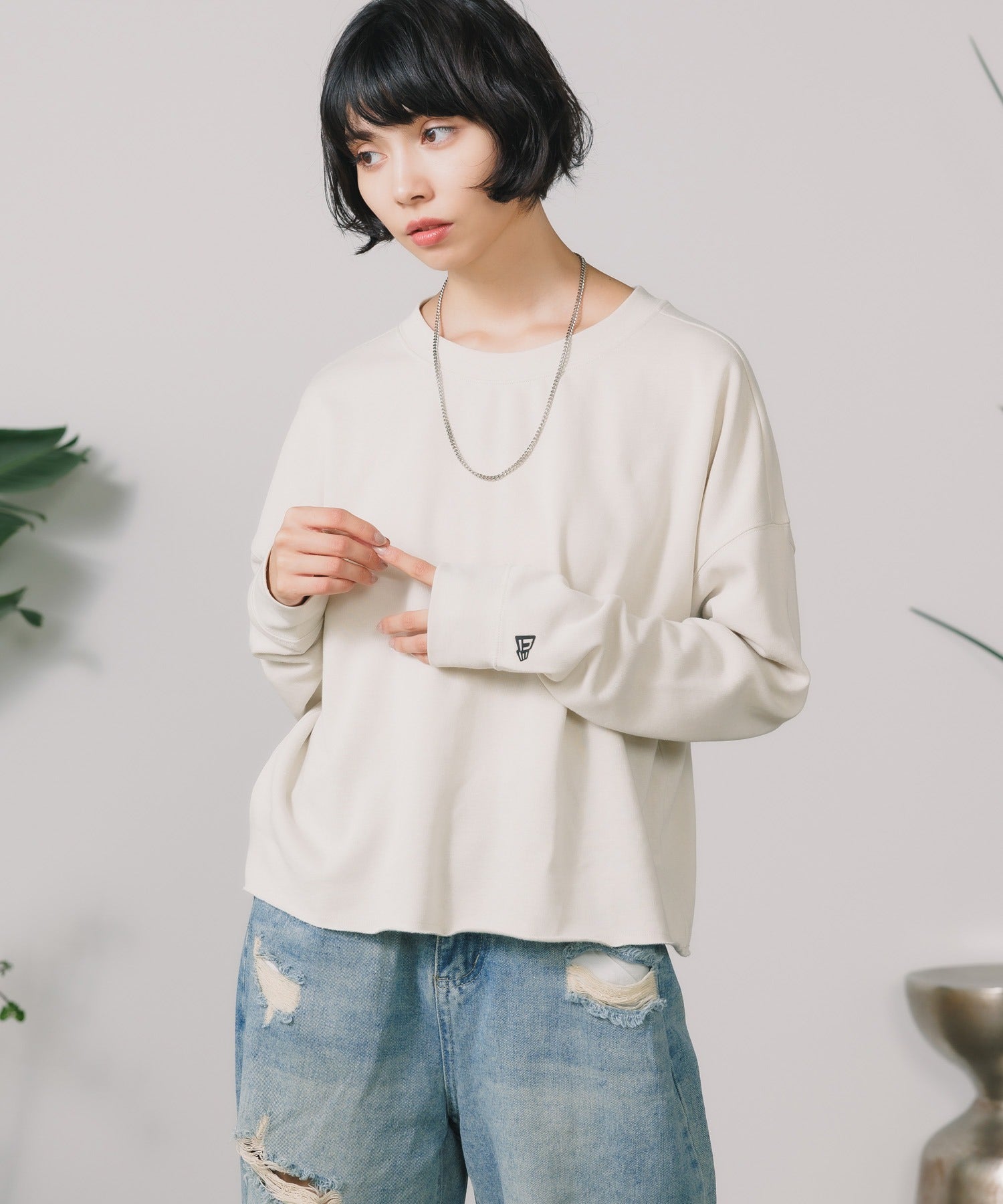 Ladies Tri-Blend Fleece Crop Crew