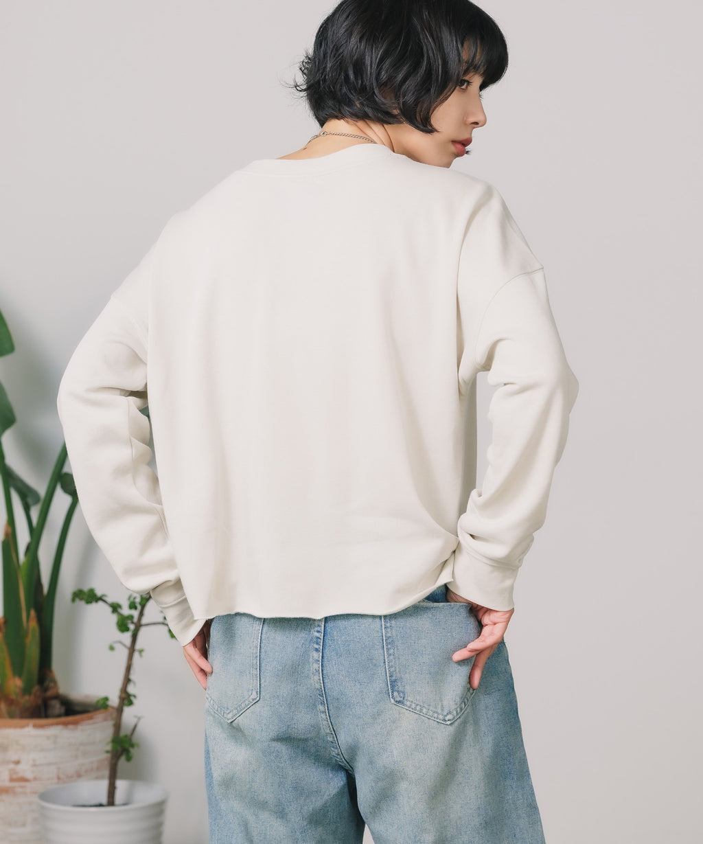 Ladies Tri-Blend Fleece Crop Crew