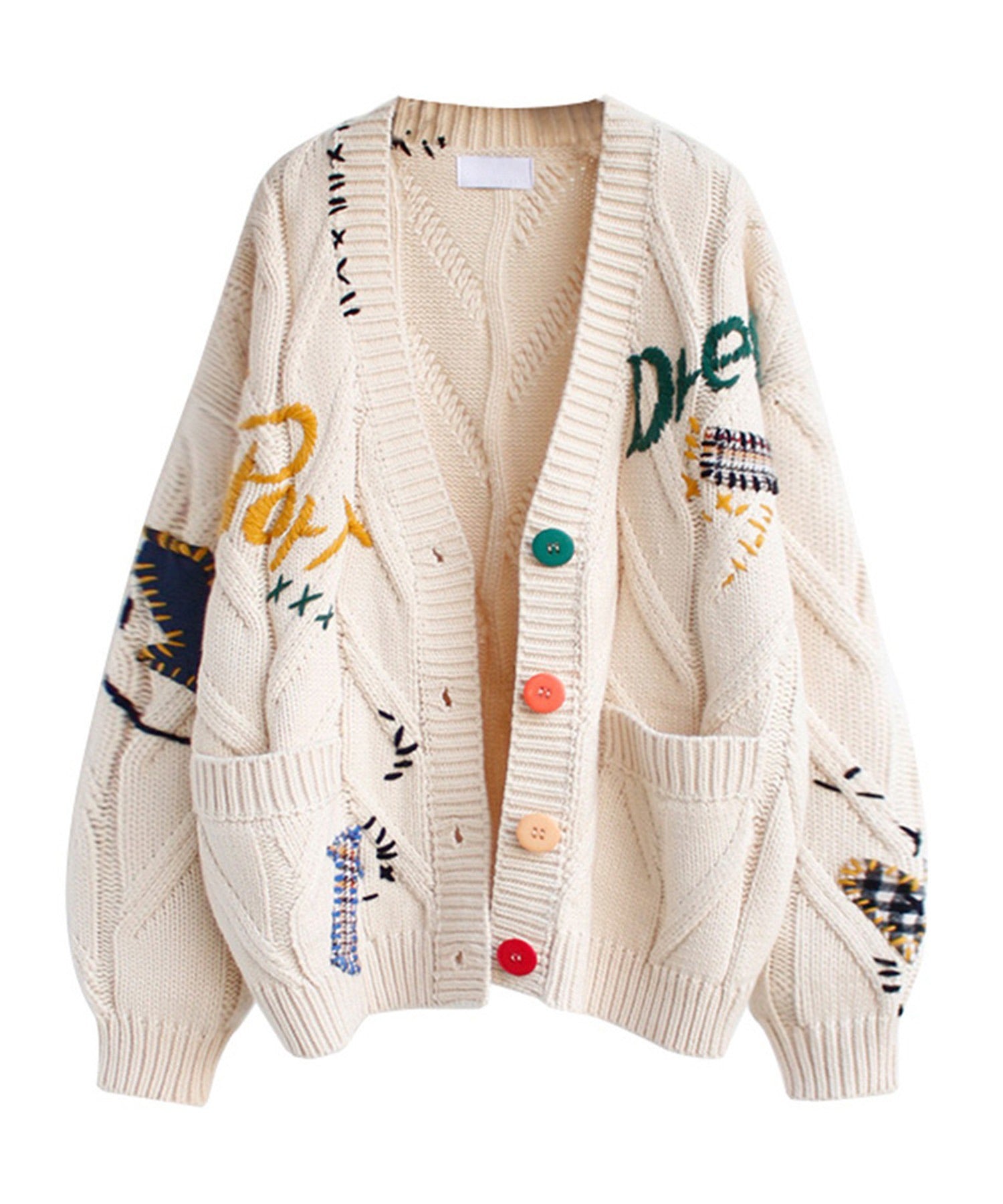 ROOPTOKYO / カラフルパッチワークニットカーディガン