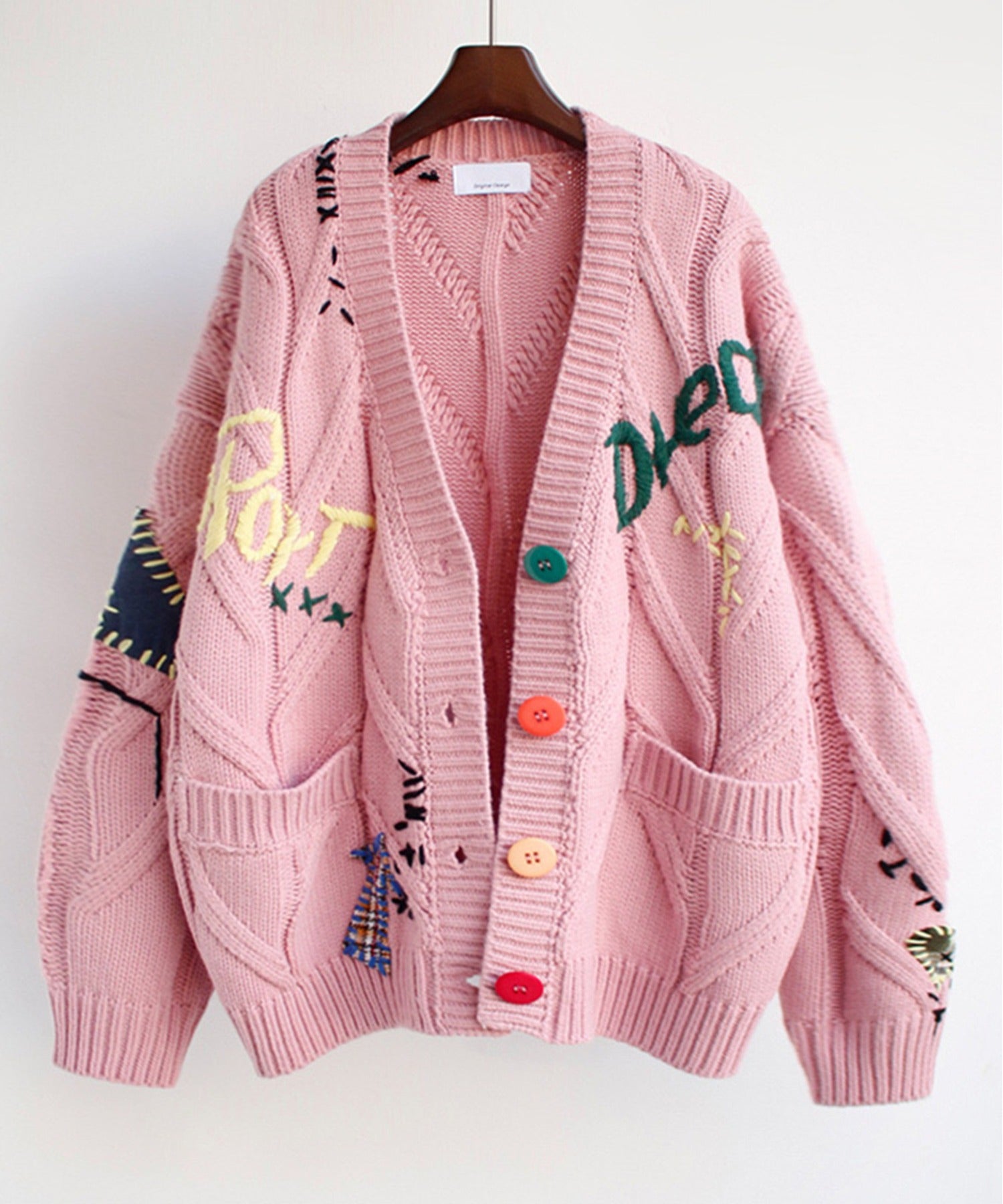 ROOPTOKYO / カラフルパッチワークニットカーディガン