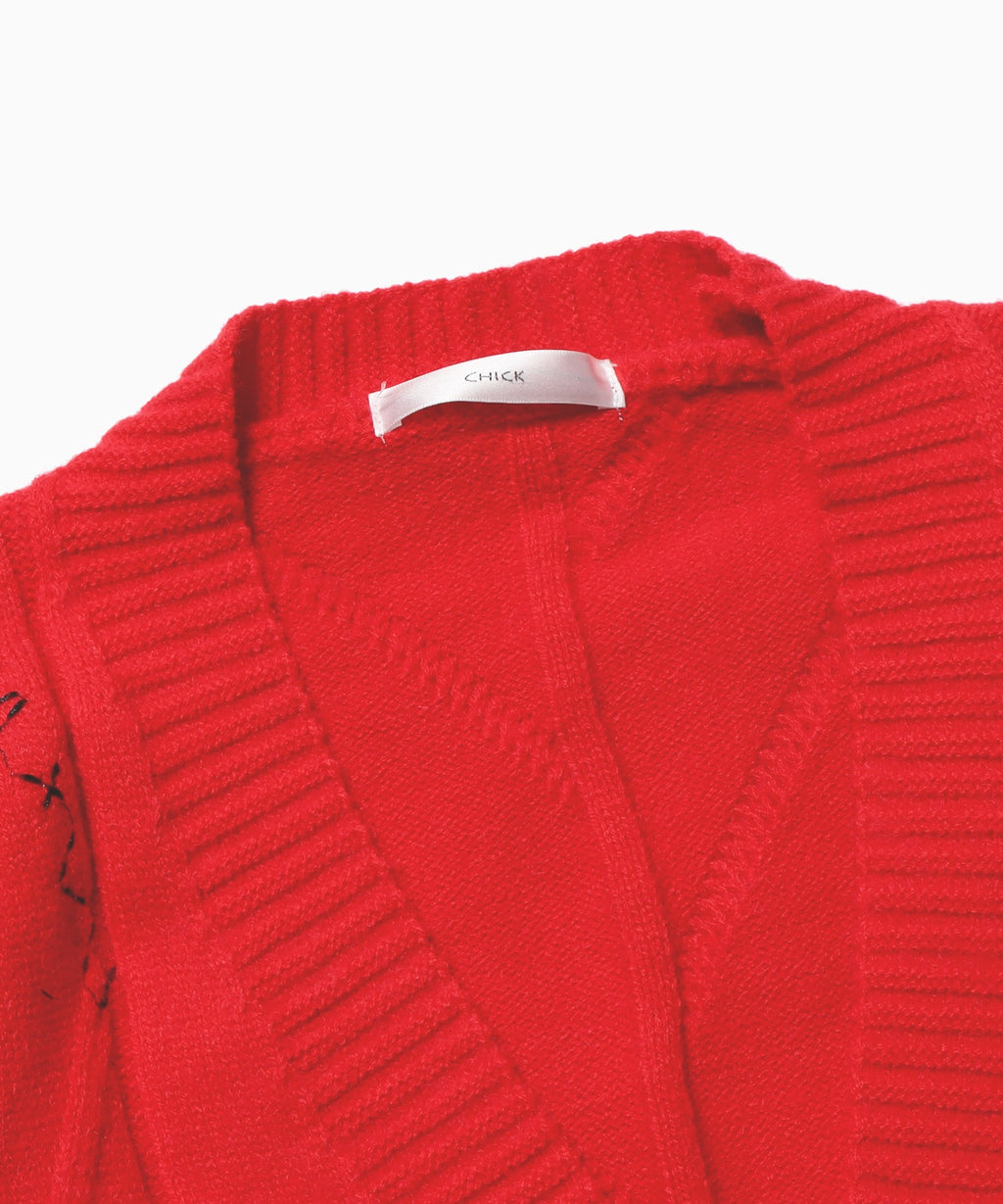 ROOPTOKYO / カラフルパッチワークニットカーディガン