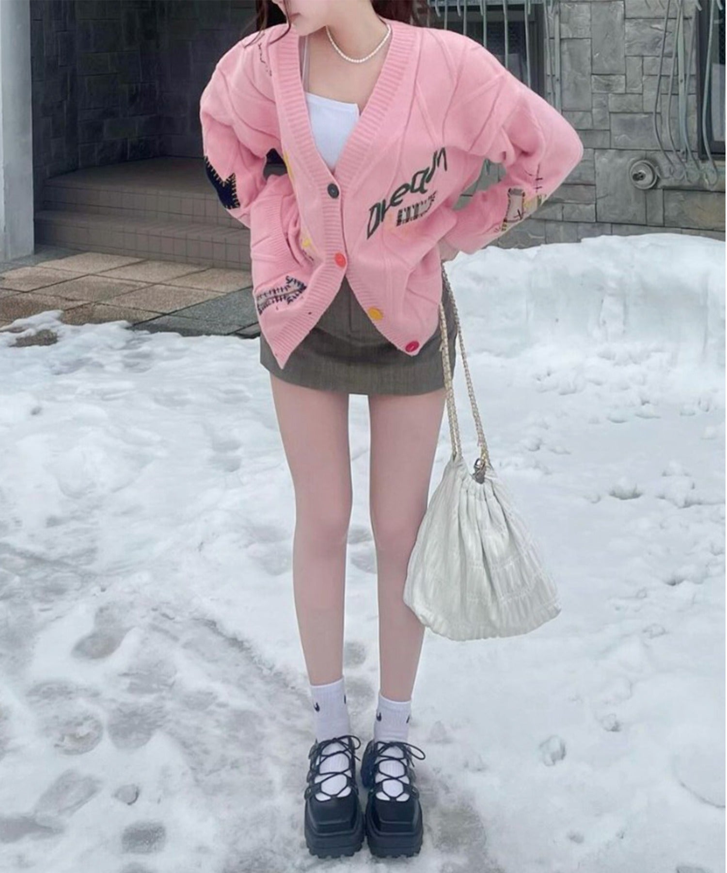 ROOPTOKYO / カラフルパッチワークニットカーディガン