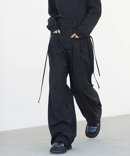 Theater code / drawstring design wide slacks ドローストリングス ワイド スラックス