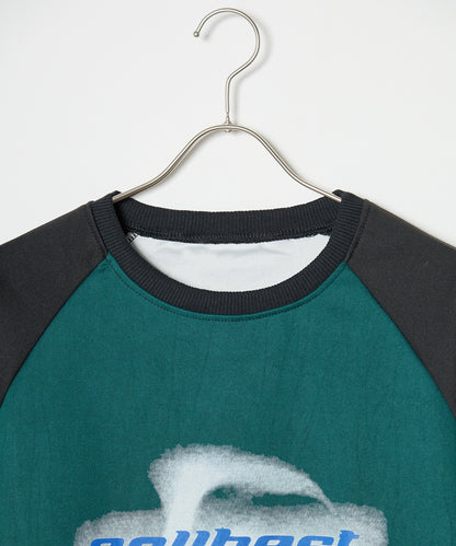 Theater code / graphic raglan sleeve sweat