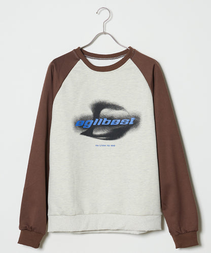 Theater code / graphic raglan sleeve sweat
