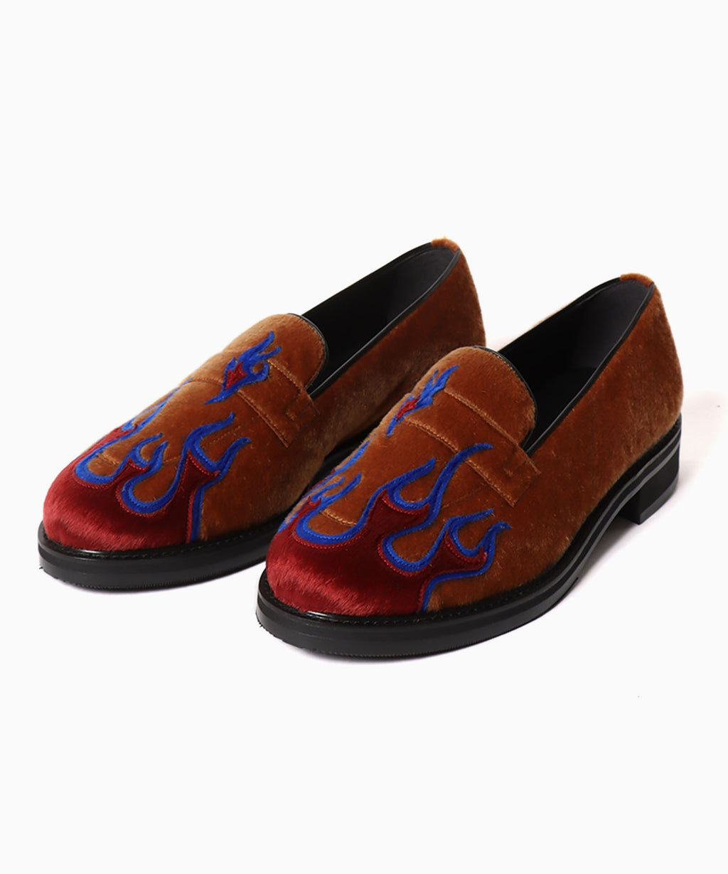 TENDER PERSON/テンダーパーソン FLAME PATTERN LOAFER ローファー-