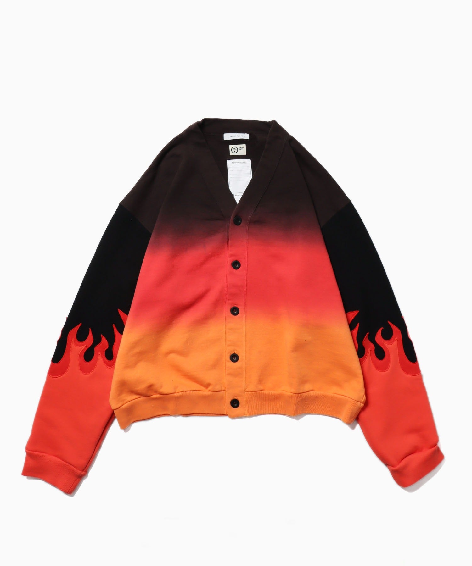 GRADATION DYE FLAME CARDIGAN