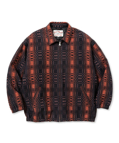 CALEE / O/S DOBBY CHECK HARRINGTON TYPE JACKET