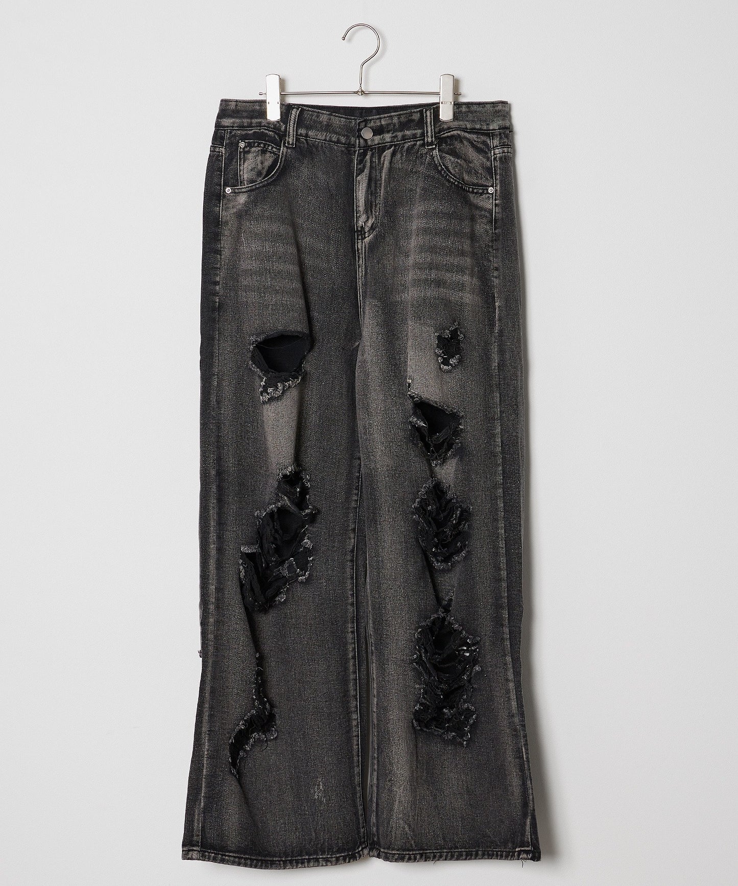 Theater code / damage flare denim pant