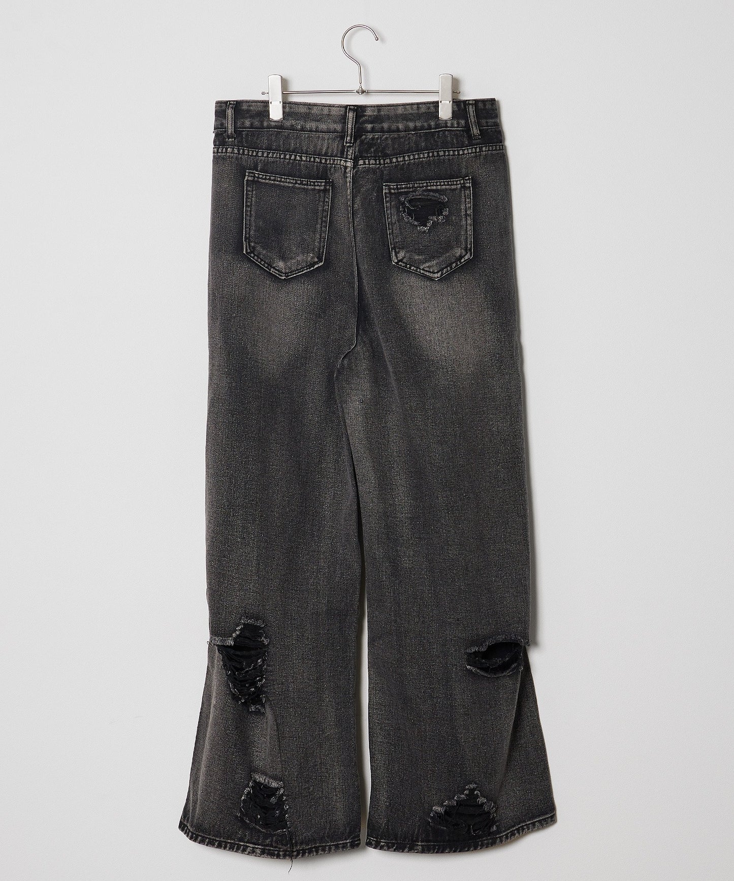 Theater code / damage flare denim pant