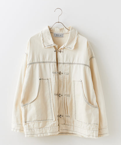 Theater code / fringe pattern denim jacket