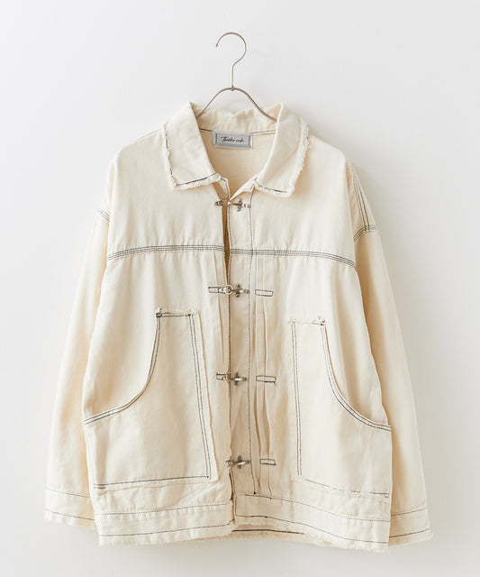 Theater code / fringe pattern denim jacket