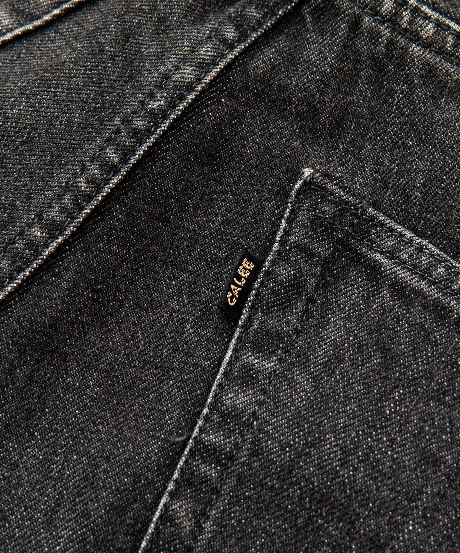 CALEE / VINTAGE REPRODUCT WIDE SILHOUETTE DENIM USED BLACK / ヴィンテージリプロダクトデニムパンツ