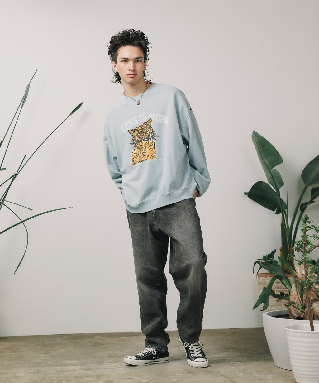 CALEE / VINTAGE REPRODUCT WIDE SILHOUETTE DENIM USED BLACK / ヴィンテージリプロダクトデニムパンツ