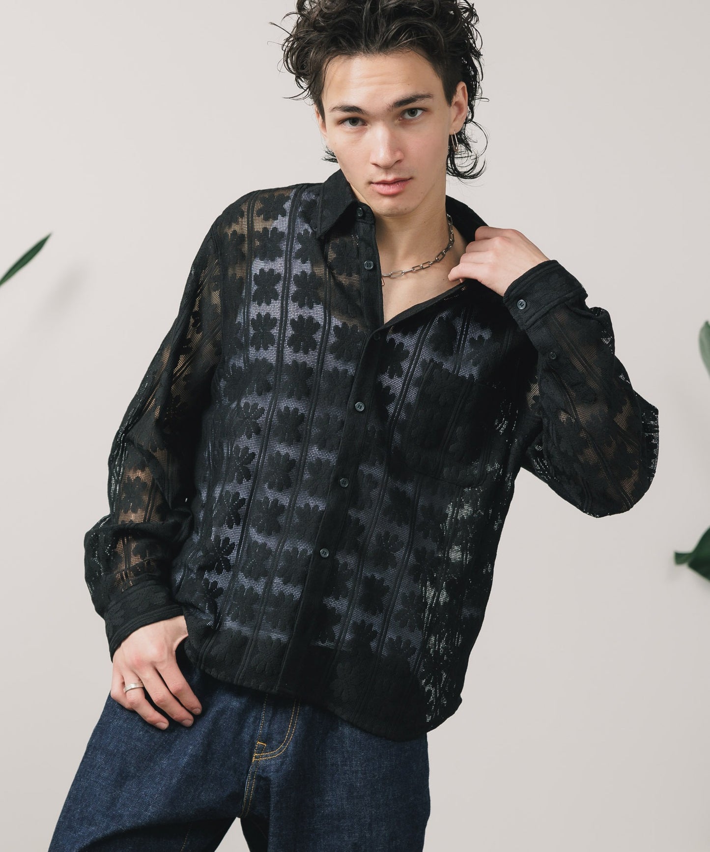 FREE MAX×Hyoma / Flower Lace Shirt