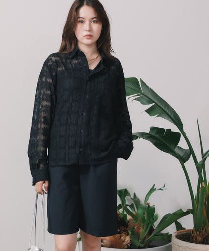 FREE MAX×Hyoma / Flower Lace Shirt