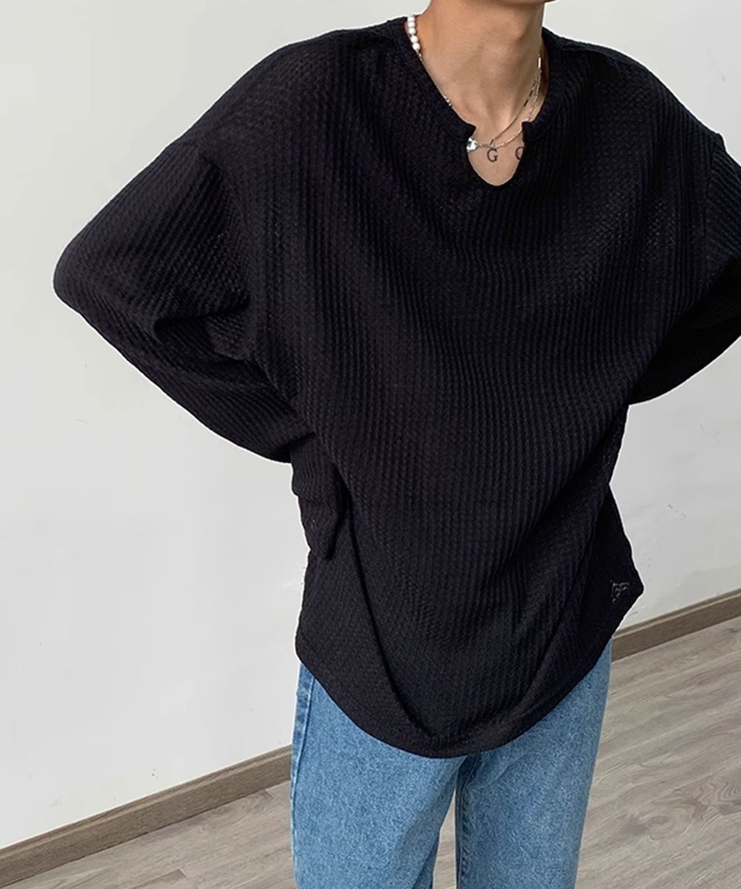 Theater code / skipper waffle cut sew スキッパー ワッフル カットソー