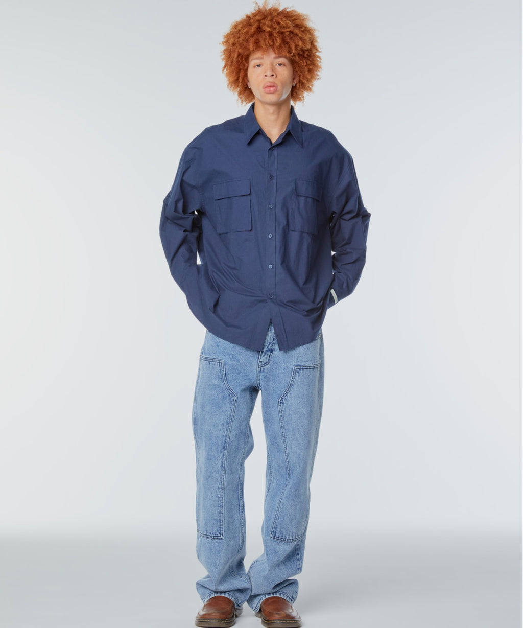 INSTANTFUNK / Ms Oversized flap-pocket shirt
