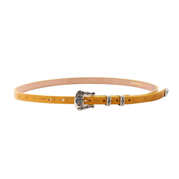 SEVEN BY SEVEN/セブン バイ セブン【SBS*Rooster King & Co.,】 NATIVE AMERICAN SYMBOL NARROW BELT - Symbol stamp -