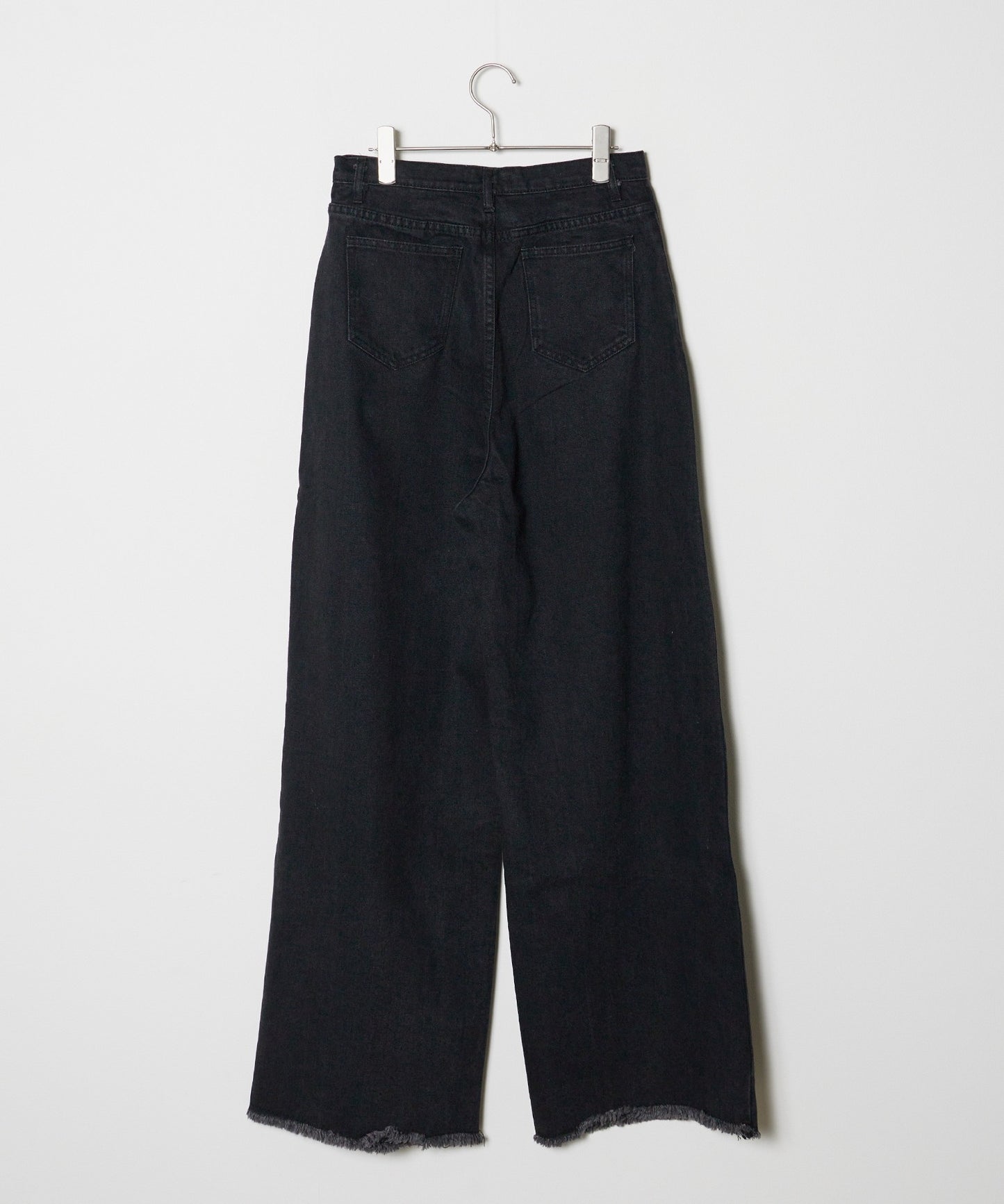 LOOSE WIDE BUGGY DENIM FRINGE DESING