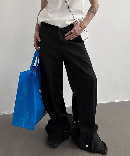 Theater code / inside button straight pants  インサイドボタン ストレート パンツ