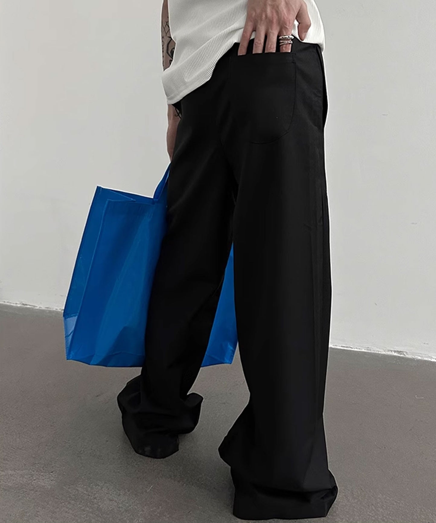 Theater code / inside button straight pants  インサイドボタン ストレート パンツ