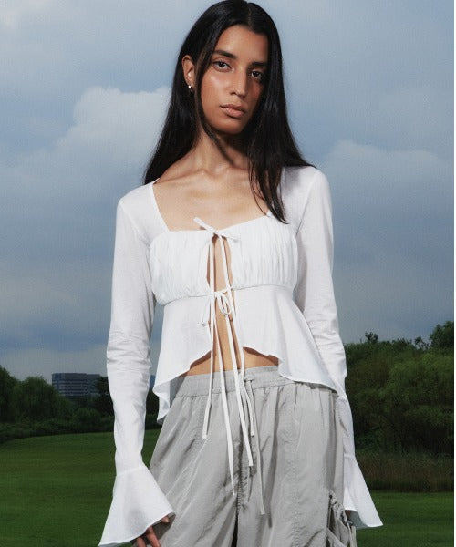 Kijun / Shirring Tie Blouse シャーリングブラウス