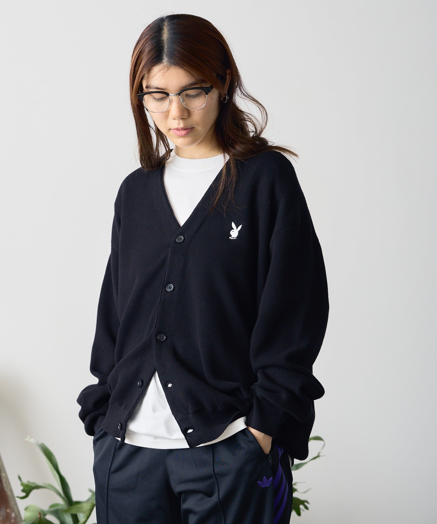 PLAYBOY RABBIT V-NECK CARDIGAN