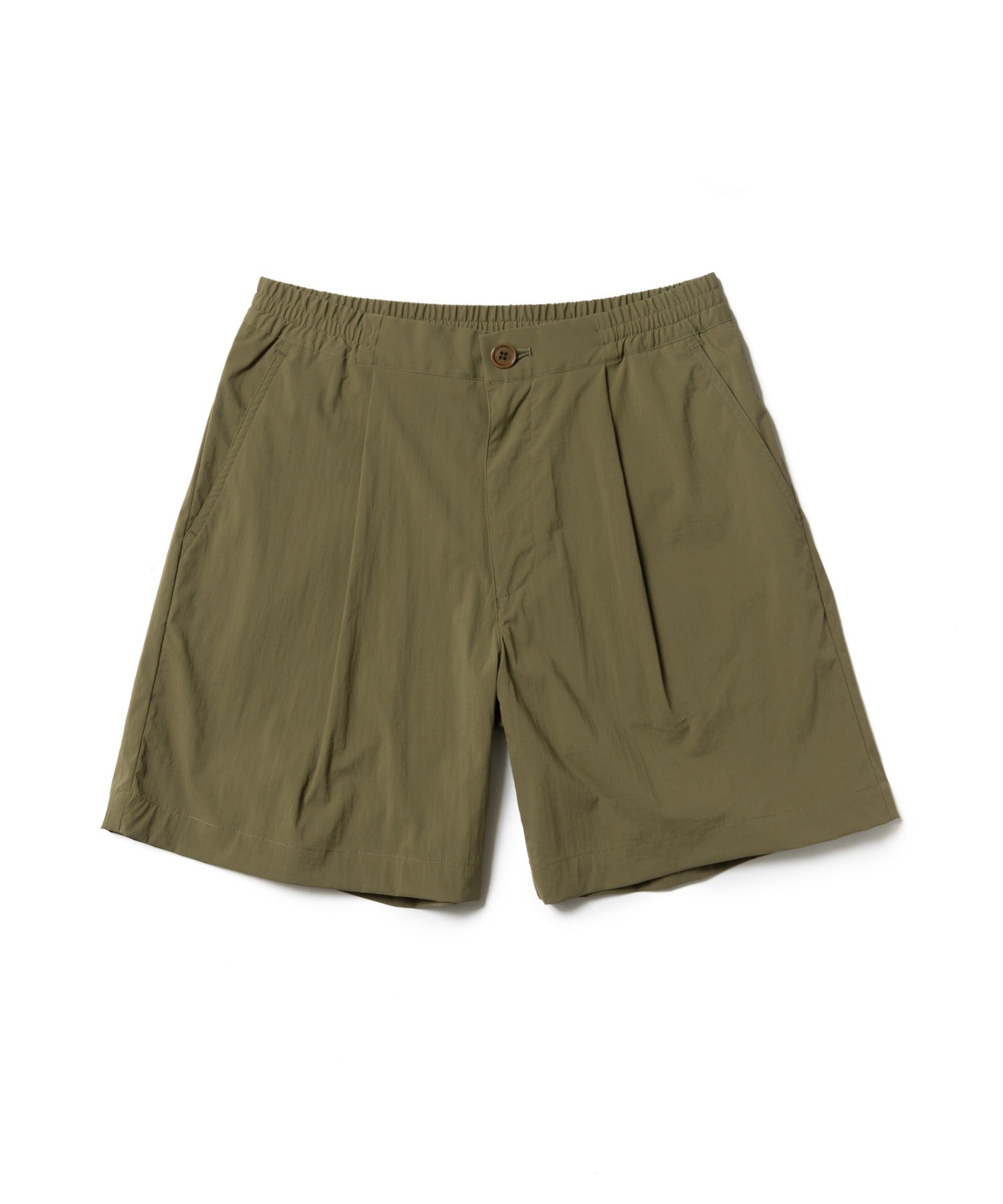 MR.OLIVE | STRETCH WASHABLE NYLON / ONE TACK SHORTS ストレッチウォッシャブルナイロン ワンタックショーツ